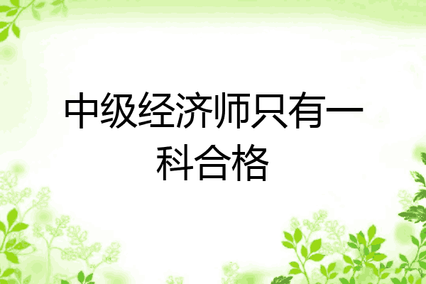 中级经济师只有一科合格