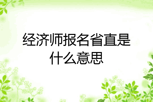 经济师报名省直是什么意思