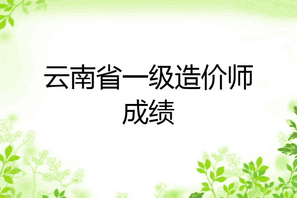 云南省一级造价师成绩