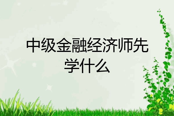 中级金融经济师先学什么