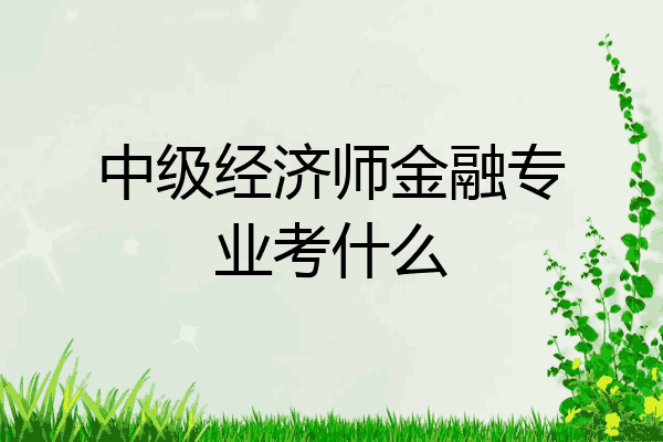 中级经济师金融专业考什么