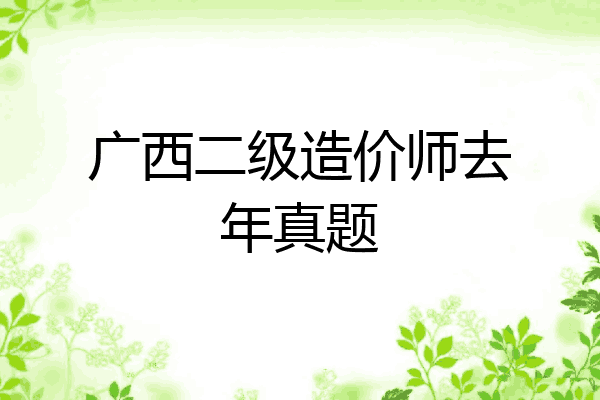 广西二级造价师去年真题