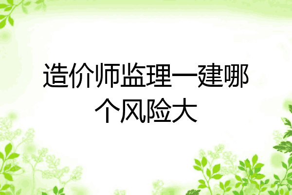 造价师监理一建哪个风险大