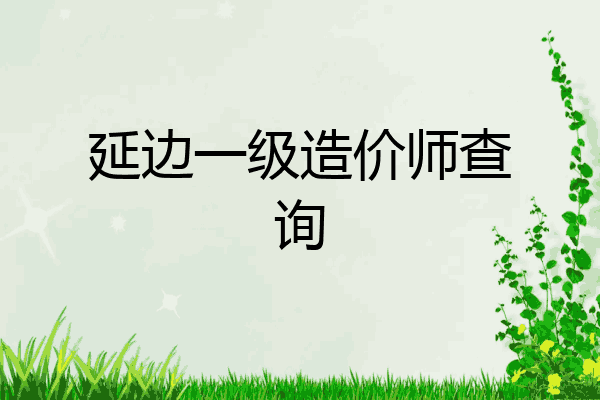 延边一级造价师查询