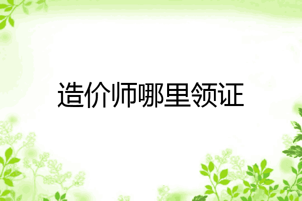 造价师哪里领证