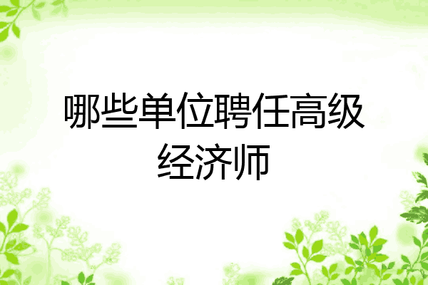 哪些单位聘任高级经济师
