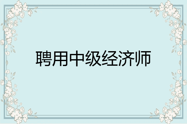 聘用中级经济师
