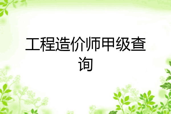工程造价师甲级查询