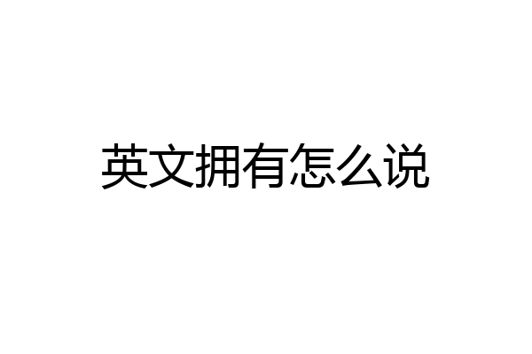 英文拥有怎么说