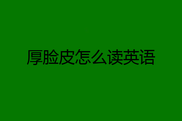 厚脸皮怎么读英语