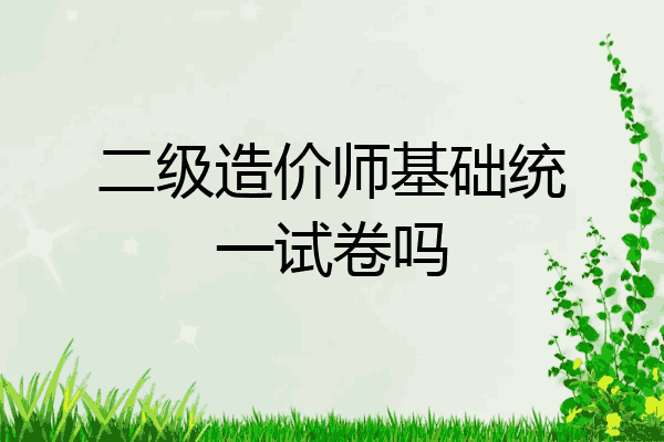 二级造价师基础统一试卷吗
