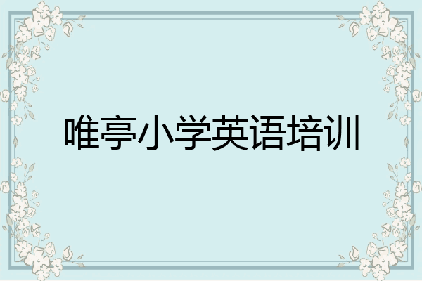 唯亭小学英语培训