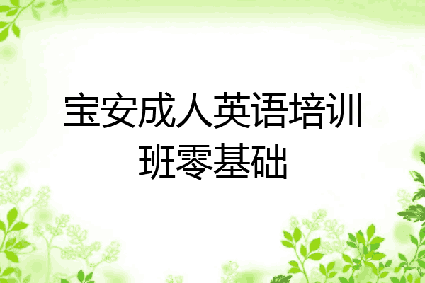 宝安成人英语培训班零基础