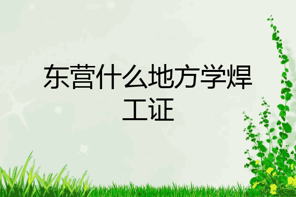 东营什么地方学焊工证