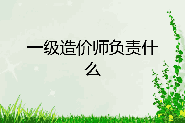 一级造价师负责什么