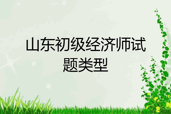 山东初级经济师试题类型