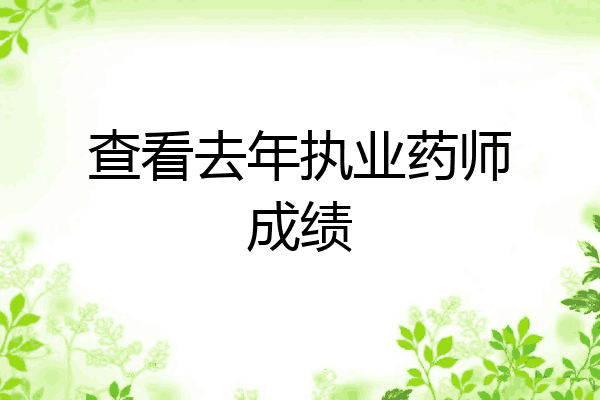 查看去年执业药师成绩