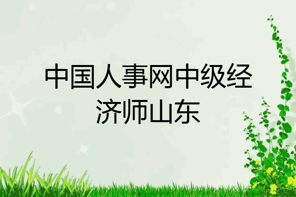 中国人事网中级经济师山东