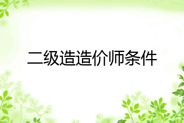 二级造造价师条件