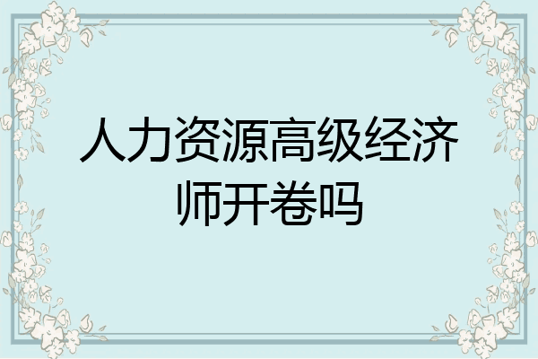人力资源高级经济师开卷吗