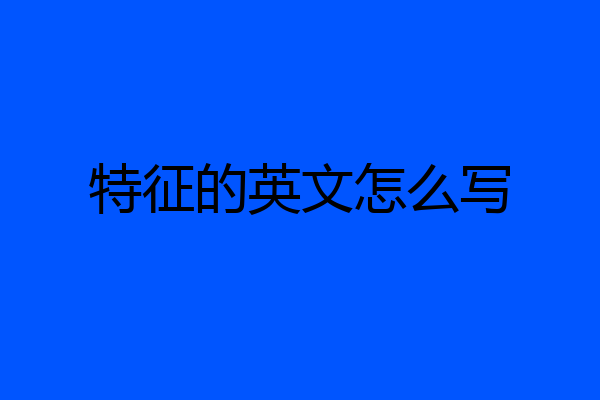 特征的英文怎么写