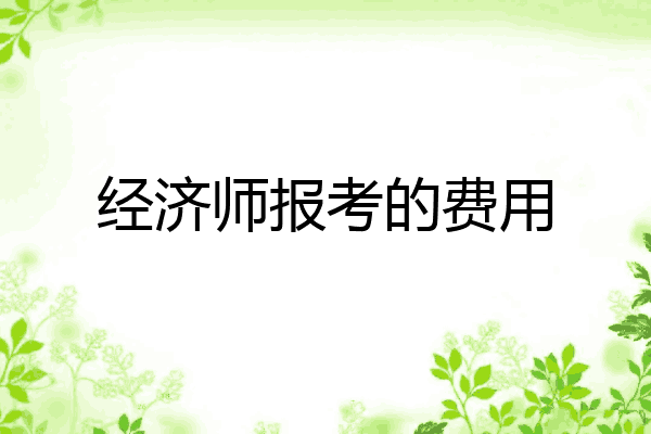 经济师报考的费用