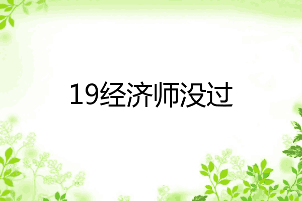 19经济师没过