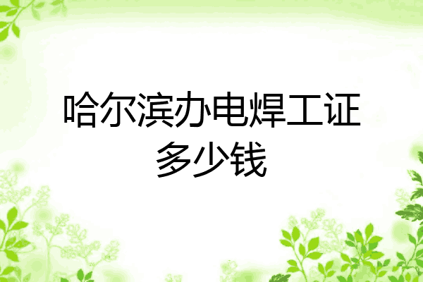 哈尔滨办电焊工证多少钱