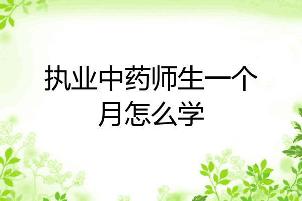 执业中药师生一个月怎么学