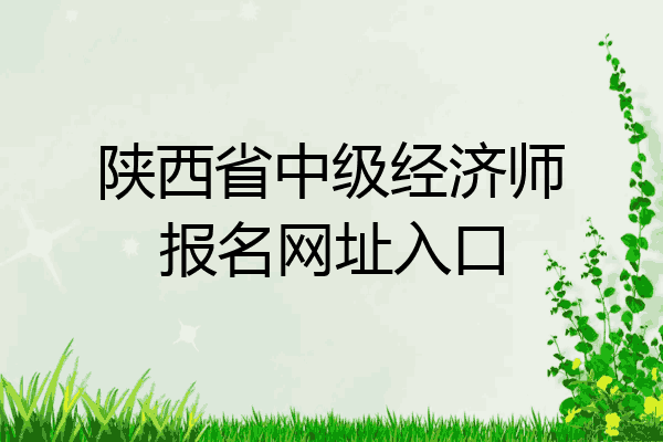 陕西省中级经济师报名网址入口