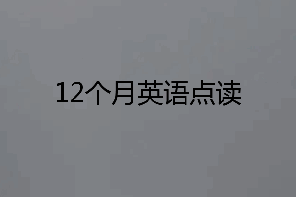 12个月英语点读