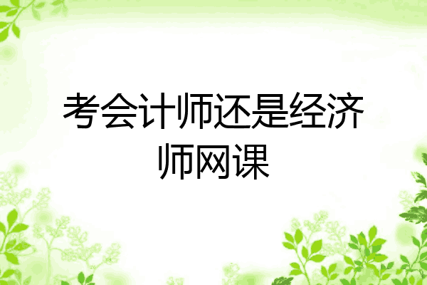 考会计师还是经济师网课