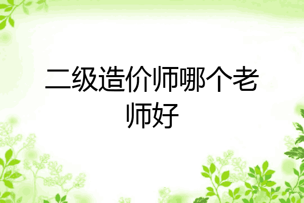 二级造价师哪个老师好