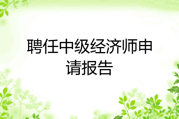 聘任中级经济师申请报告