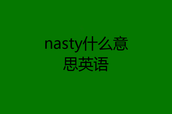 nasty什么意思英语
