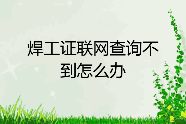 焊工证联网查询不到怎么办
