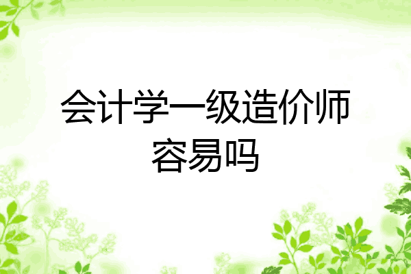 会计学一级造价师容易吗