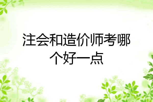 注会和造价师考哪个好一点