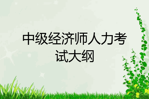 中级经济师人力考试大纲