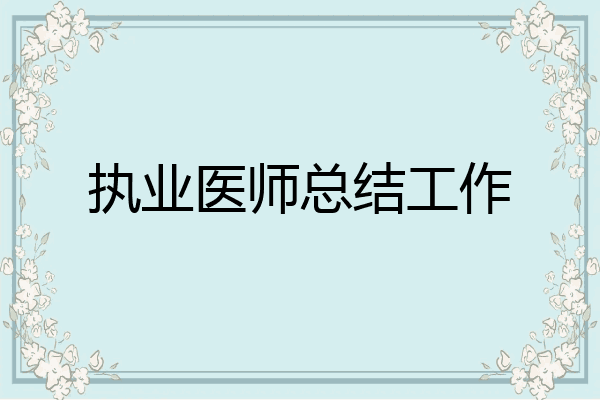 执业医师总结工作