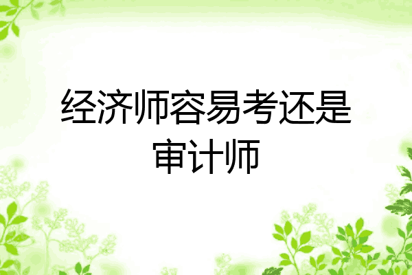 经济师容易考还是审计师