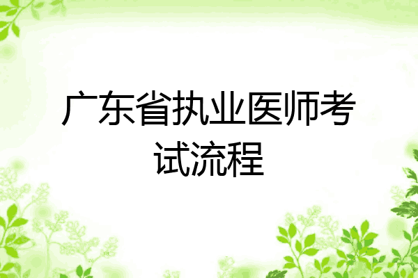 广东省执业医师考试流程