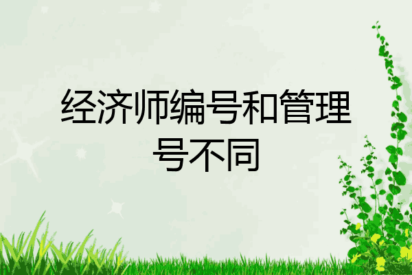 经济师编号和管理号不同