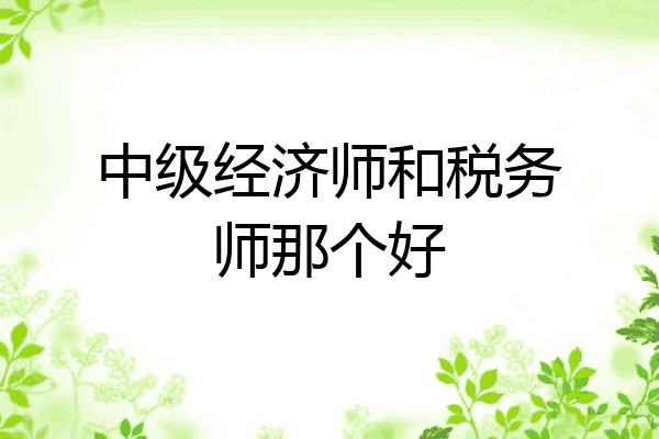 中级经济师和税务师那个好
