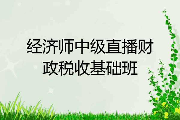 经济师中级直播财政税收基础班