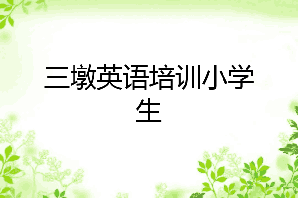 三墩英语培训小学生