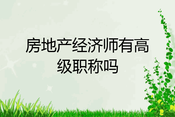 房地产经济师有高级职称吗