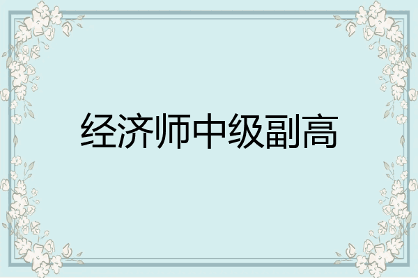 经济师中级副高