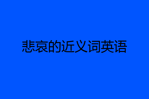 悲哀的近义词英语