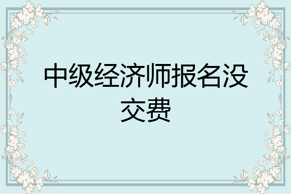中级经济师报名没交费